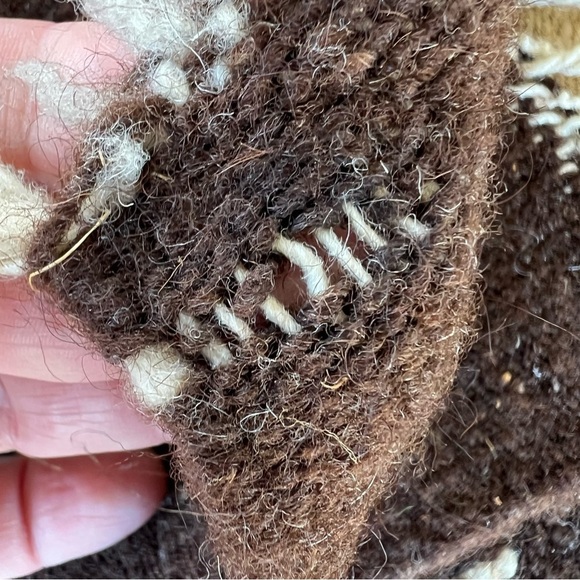 Vintage Southwestern Aztec Wool Bird Tapestry Rug Natural Fibers Fringe 32x56 - Picture 13 of 14